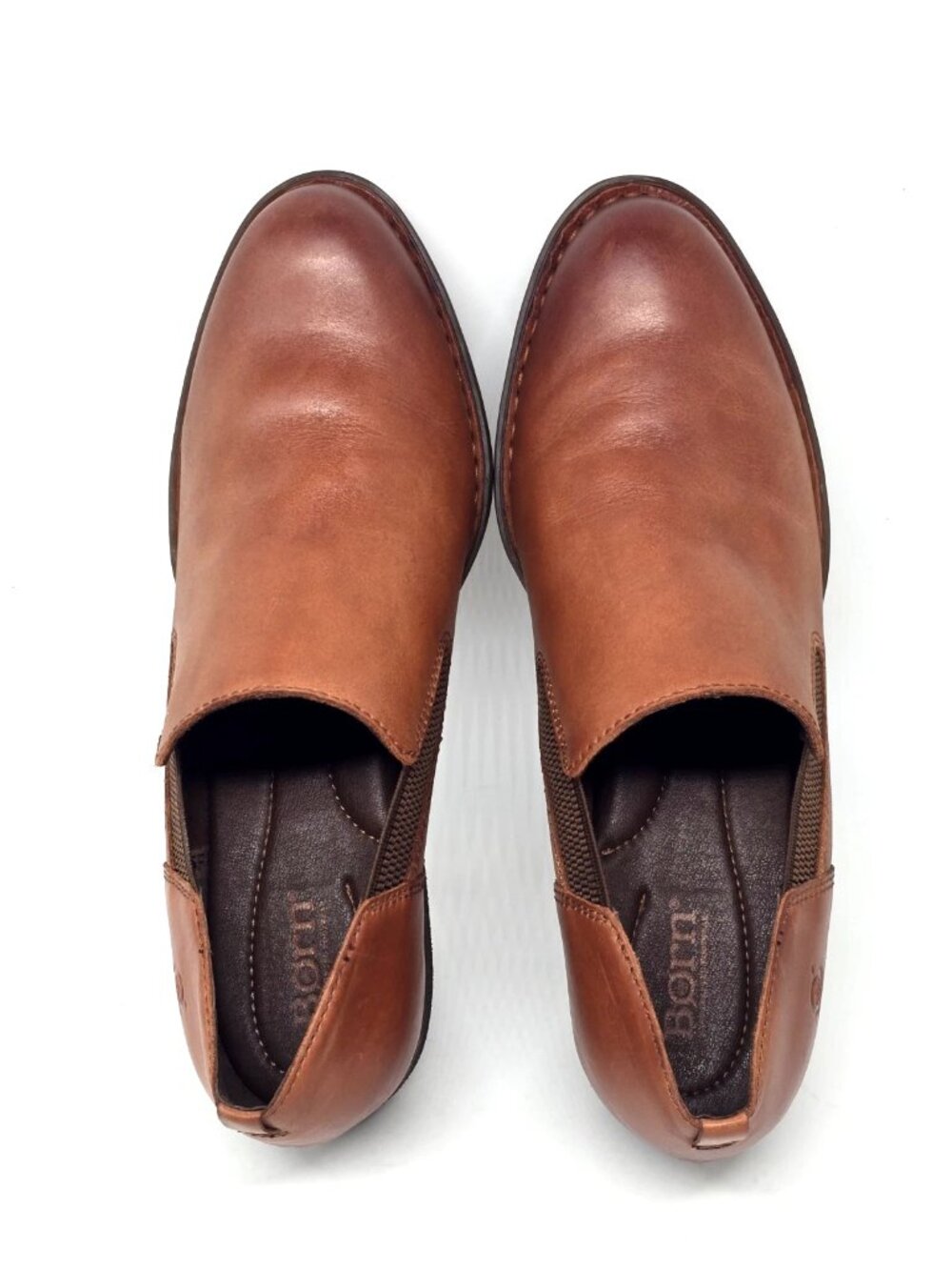 Born Kade Brown Leather Slip-on Shootie Boots Women's Size 10M - Picture 6 of 12